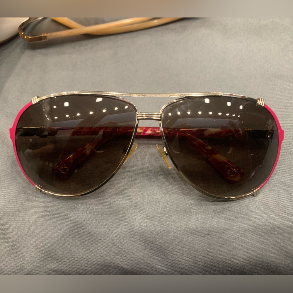 Dior Pink and Gold Aviator Sunglasses